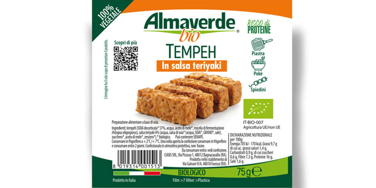 Piccolo, pratico e bio: arriva il Tempeh monoporzione Almaverde Bio in salsa teriyaki